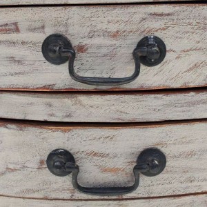 Mesita de noche de madera maciza reciclada 48x35x64 cm H