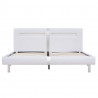 Estructura de cama con LED de cuero sintético blanco 180x200 cm 4
