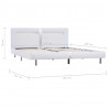 Estrutura de cama c/ LEDs 180x200 cm couro artificial branco 6