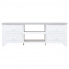 Mueble para TV madera maciza de paulownia blanco 108x30x40 cm 1