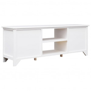 Móvel de TV 108x30x40 cm madeira paulownia maciça branco H