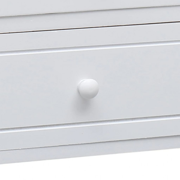 Mueble para TV madera maciza de paulownia blanco 108x30x40 cm M 5