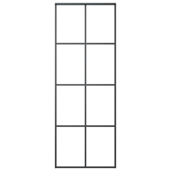 Puerta corredera vidrio ESG y aluminio negro 76x205 cm D