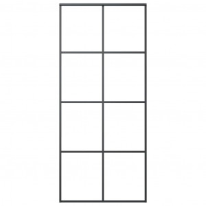 Puerta corredera vidrio ESG y aluminio negro 90x205 cm H