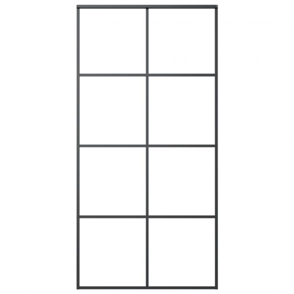 Puerta corredera vidrio ESG y aluminio negro 102.5x205 cm D