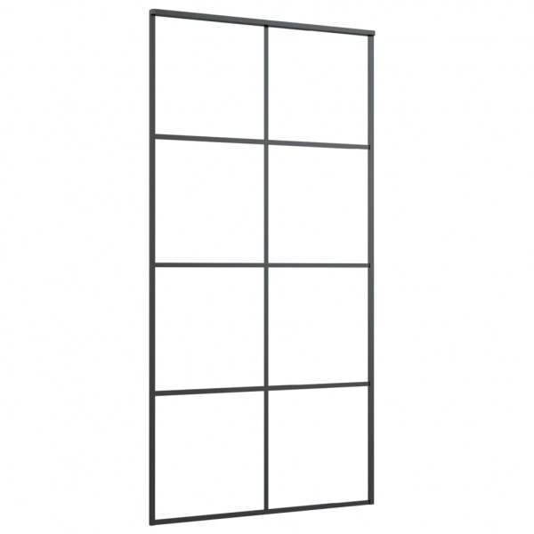 Puerta corredera vidrio ESG y aluminio negro 102.5x205 cm M 2