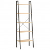 Estante de pé 5 prateleiras 56x35x174 cm castanho-claro e preto 2