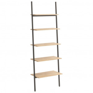 Unidade 5 prateleiras 64x34x185.5 cm castanho-claro e preto H