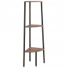 Estante canto 3 prat. 45.5x31.5x120 cm castanho-escuro/preto 2