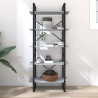 Estantería de 5 niveles contrachapada gris Sonoma 80x30x175 cm 3