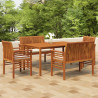 Set comedor de jardín 5 pzas y cojines madera maciza de acacia 1