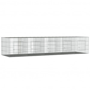 Jaula para conejos 5 paneles hierro galvanizado 273x79x54 cm H