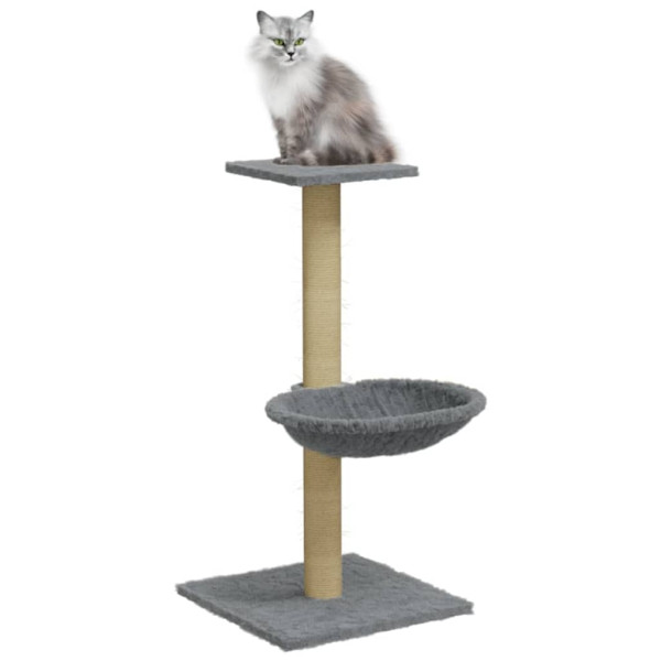 Rascador para gatos con poste de sisal gris claro 74 cm M 3