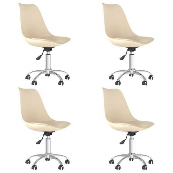 Sillas de comedor giratorias 4 unidades tela crema M 2