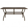 Mesa de jardim 140x80x72 cm aço castanho 2