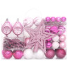 108 pcs conjunto de enfeites de Natal branco e rosa 2