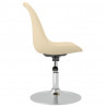 Sillas de comedor giratorias 4 unidades tela crema 5