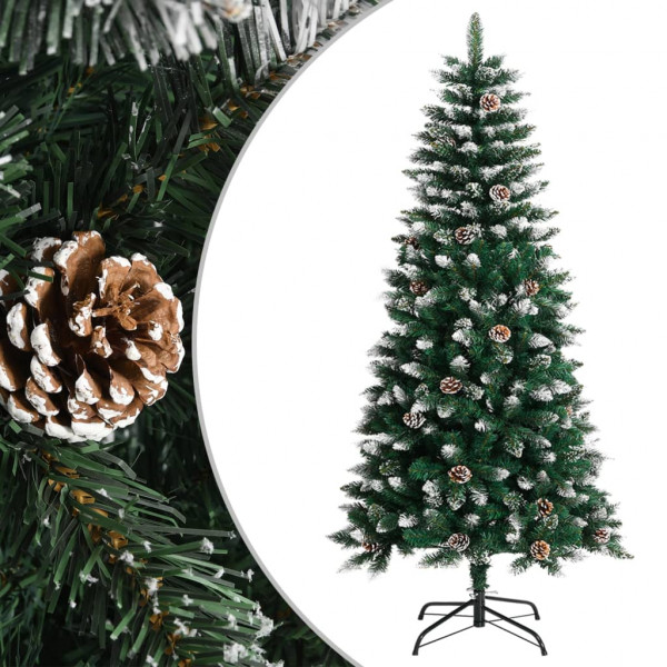 Árbol de Navidad artificial con soporte PVC verde 120 cm D