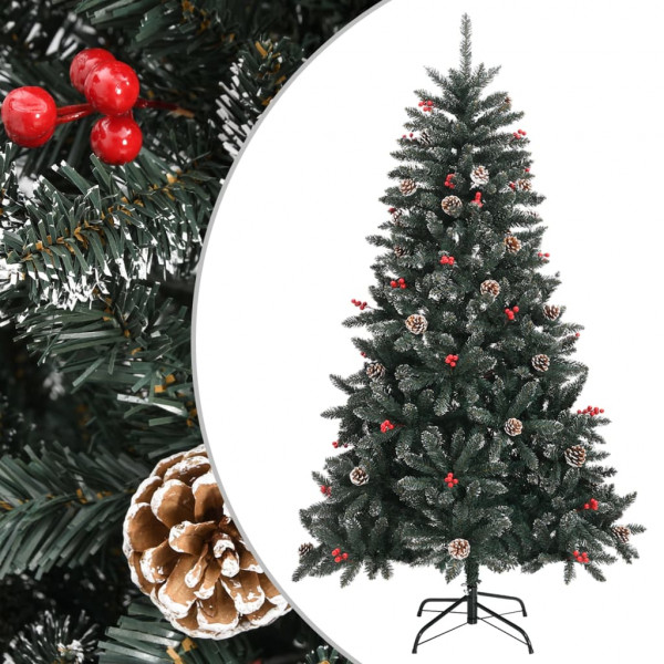 Árbol de Navidad artificial con soporte PVC verde 150 cm D
