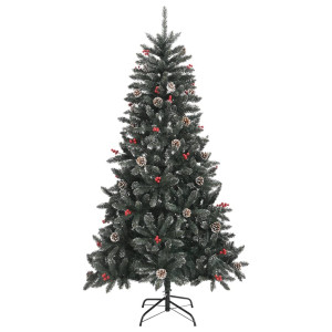 Árbol de Navidad artificial con soporte PVC verde 180 cm H