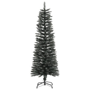 Árbol Navidad artificial estrecho con soporte PVC verde 120 cm H
