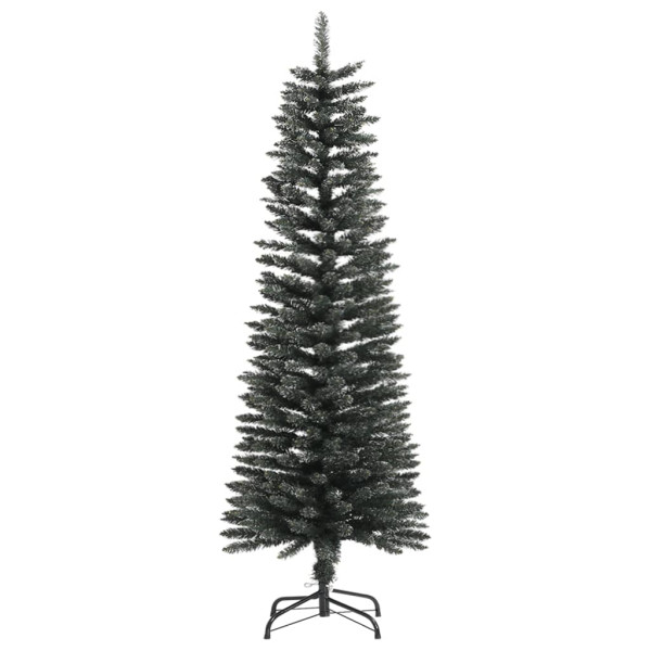 Árbol Navidad artificial estrecho con soporte PVC verde 120 cm M 2