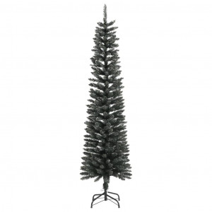 Árvore de Natal artificial fina com suporte 180 cm PVC verde H