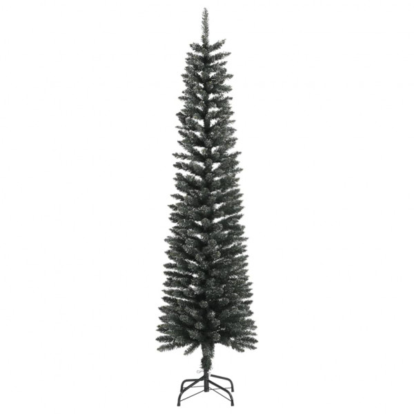 Árvore de Natal artificial fina com suporte 180 cm PVC verde M 2