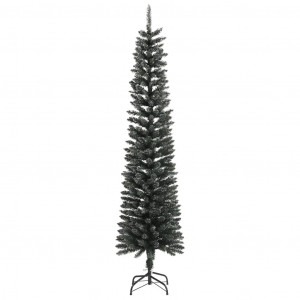 Árbol Navidad artificial estrecho con soporte PVC verde 240 cm H