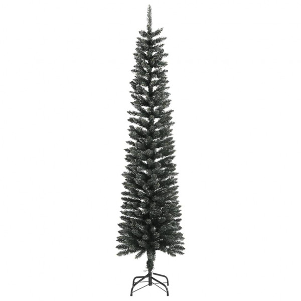 Árbol Navidad artificial estrecho con soporte PVC verde 240 cm M 2