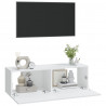 Mueble TV pared 2 uds madera contrachapada blanco 100x30x30 cm 4