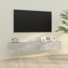 Móveis de TV parede 2pcs 100x30x30cm madeira cinza cimento 1