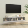 Móveis de TV parede 2pcs 100x30x30cm madeira cinza cimento 3