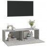 Mueble TV de pared 2 uds madera contrachapada gris 100x30x30cm 4