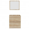 Armario de baño con espejo madera de ingeniería roble Sonoma 5