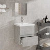 Armario de baño con espejo madera de ingeniería gris hormigón 3