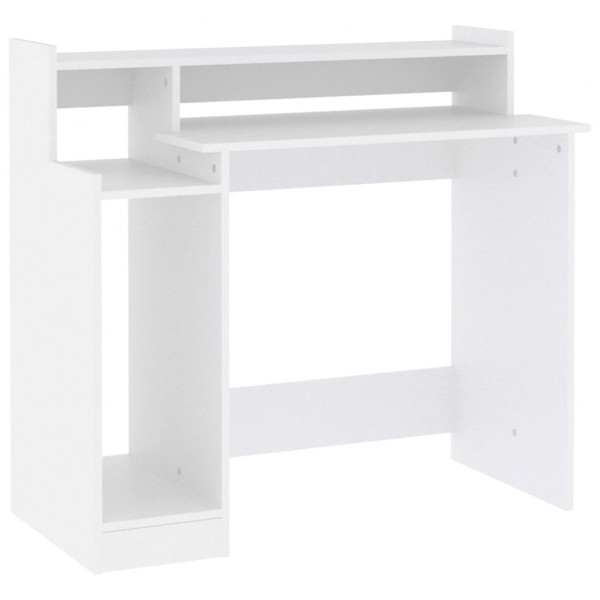 Escritorio con luz LED madera contrachapada blanco 97x45x90 cm M 3