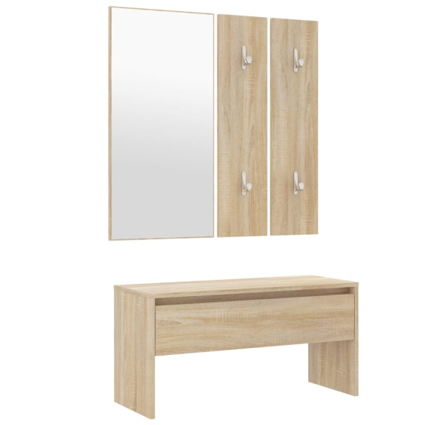 Set de muebles de recibidor madera contrachapada roble Sonoma M 2