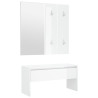 Set de muebles de recibidor madera contrachapada blanco brillo 2