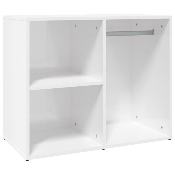 Mueble vestidor madera contrachapada blanco brillo 80x40x65 cm M 2
