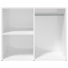 Mueble vestidor madera contrachapada blanco brillo 80x40x65 cm 3