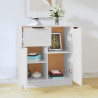 Aparador de madera contrachapada blanco 60x30x70 cm 3