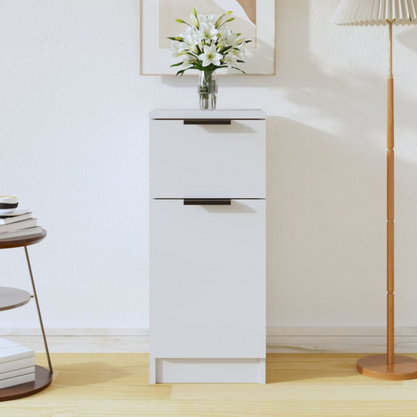 Aparador de madera contrachapada blanco 30x30x70 cm D