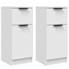Aparadores 2 uds madera contrachapada blanco 30x30x70 cm 2