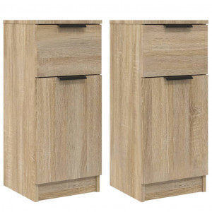 Aparadores 2 uds madera contrachapada roble Sonoma 30x30x70 cm H
