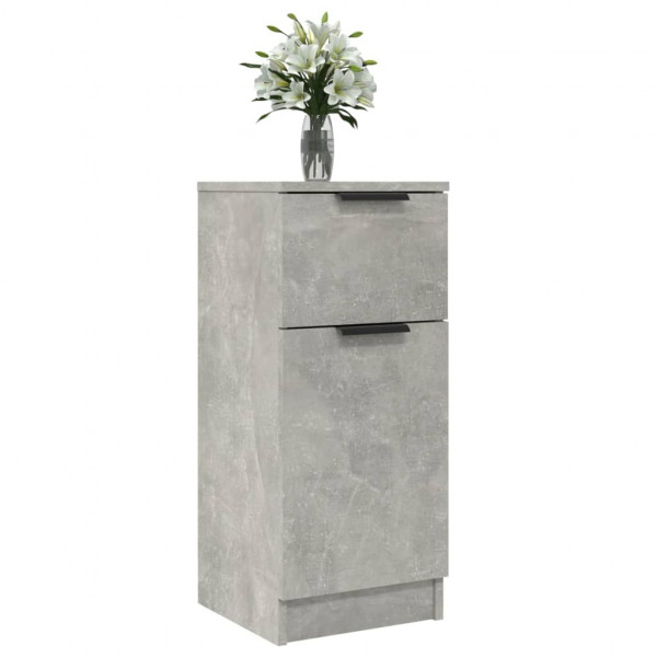 Aparador 2 uds madera contrachapada gris hormigón 30x30x70 cm M 4