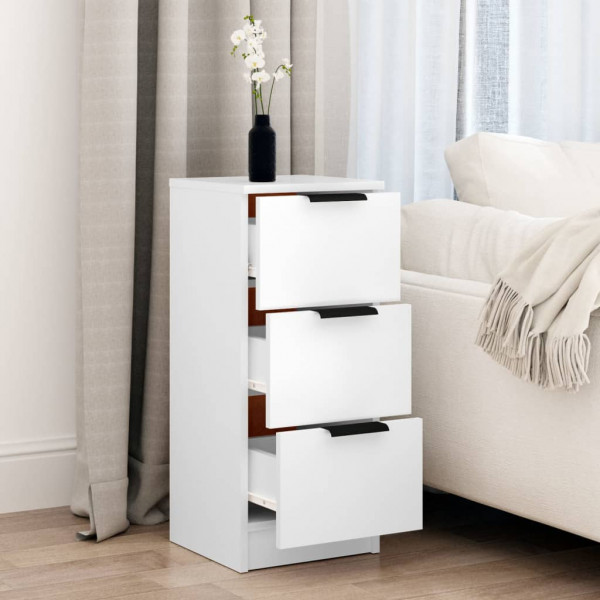 Aparador de madera contrachapada blanco 30x30x70 cm M 3