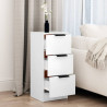 Aparador de madera contrachapada blanco 30x30x70 cm 3