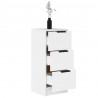 Aparador de madera contrachapada blanco 30x30x70 cm 5