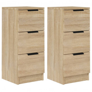 Aparadores 2 uds madera contrachapada roble Sonoma 30x30x70 cm H